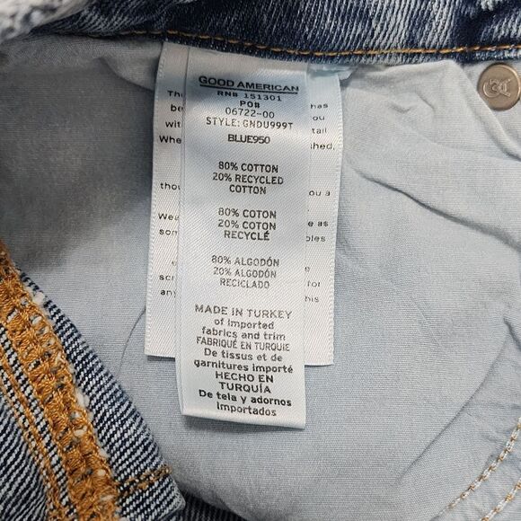 Good American 6, 10, 14, 18 Good 90s Duster High Rise Straight Leg Jeans Blue950 - Picture 13 of 16